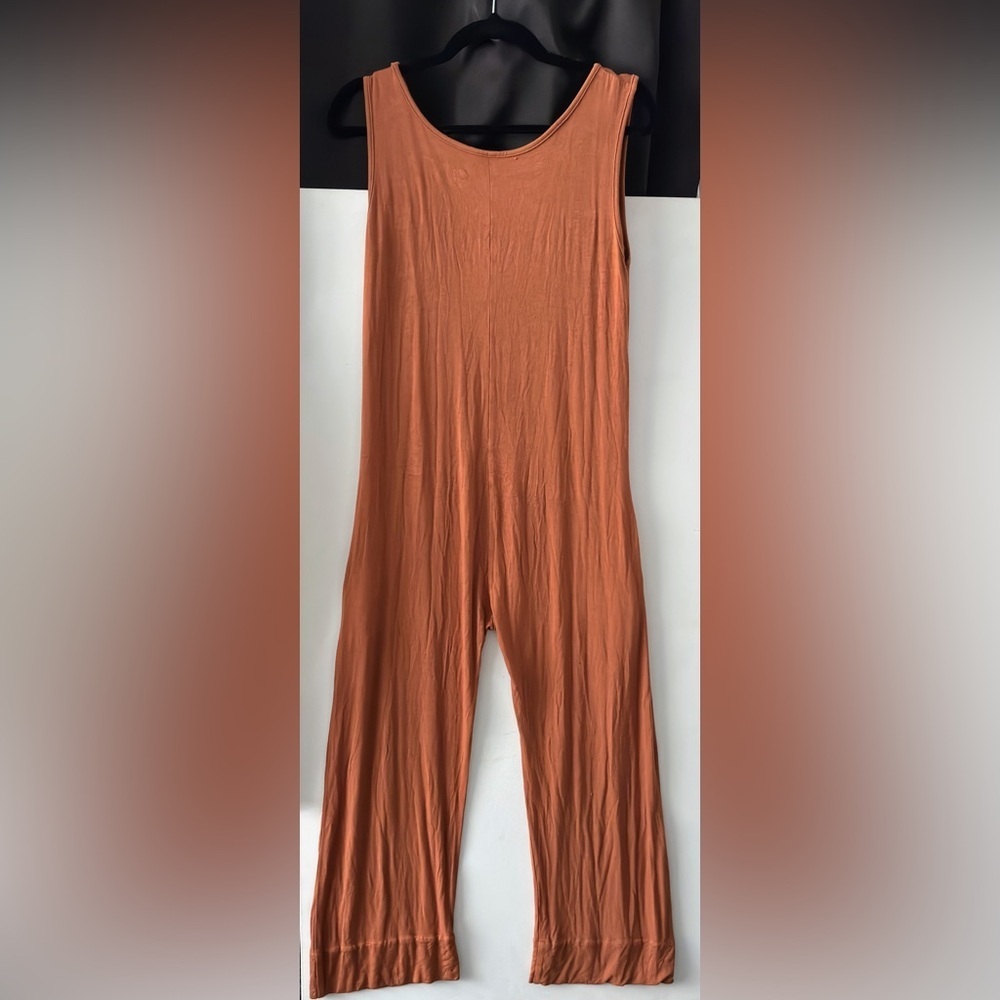 Albion Fit Yes Please Playsuit jumpsuit romper pull on pockets rust orange XS - Picture 2 of 6